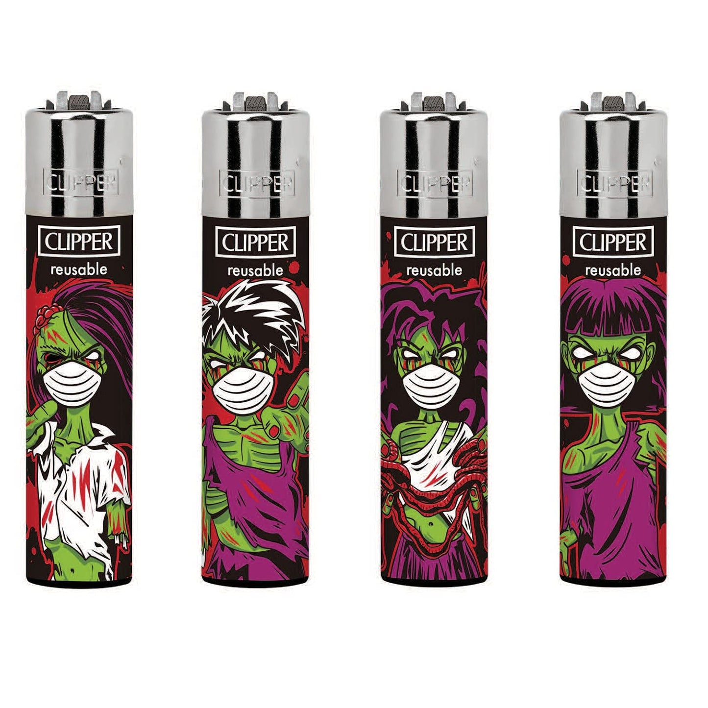 Clipper Zombie Mask Lighter - Display 48ct