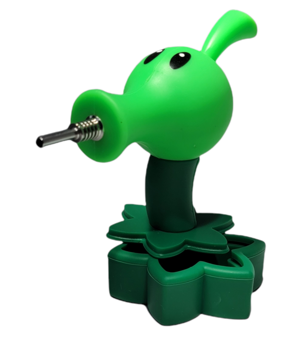 4" Plant Silicone Nectar Collector Water Pipe