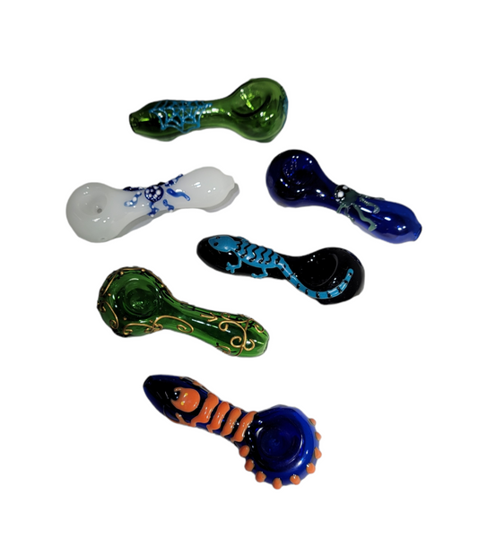 4" Glass Spoon Pipe - 6ct