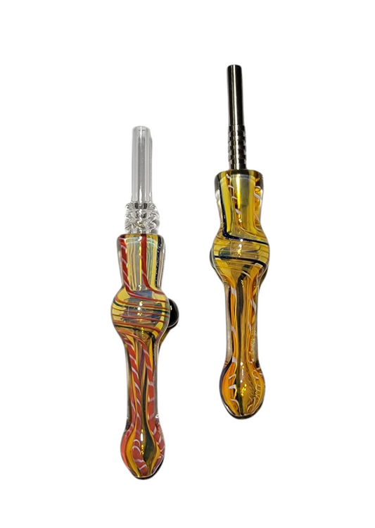 4" Glass Milkyway Dab Straw with Glass or Metal Tip