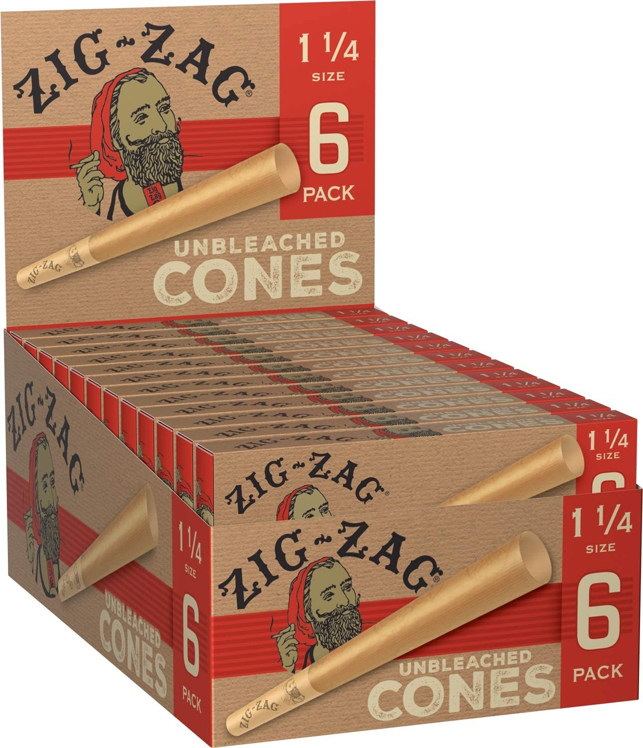 Zig Zag 1.25 Unbleached Cones