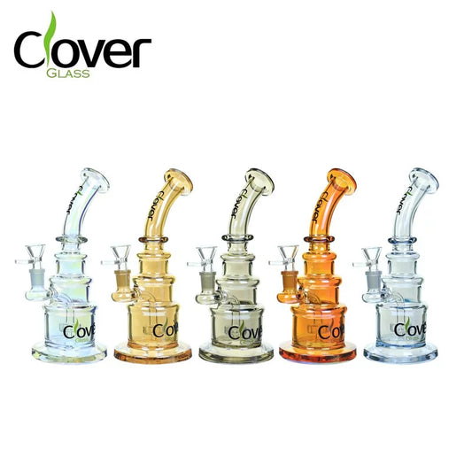 9.8" Clover Glass Water Pipe (WPD-233)