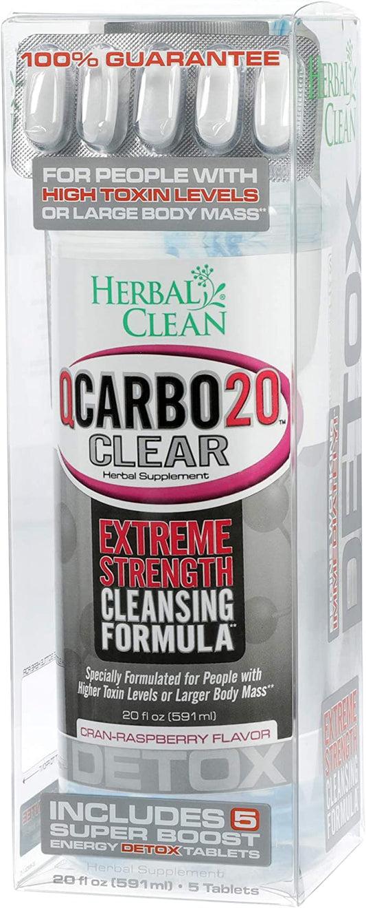 Q Carbo 20 Clear Detox Cleanser 20oz + 5 Tablets