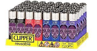 Clipper Skulls 9 Lighter - Display 48ct