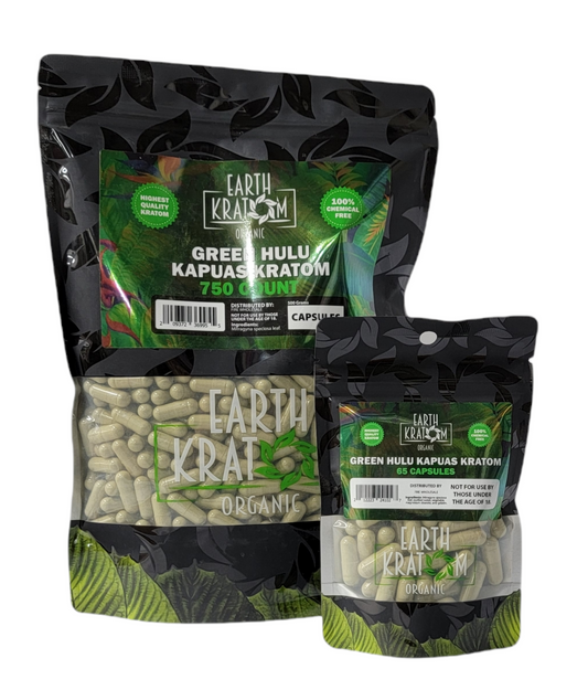 Earth Kratom Green Hulu Kapuas Capsules