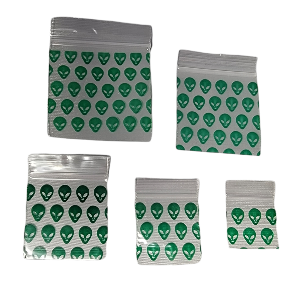 Plastic Zipper Bags - Green 1000ct