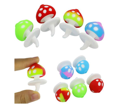 Silicone Glow In Dark Mushroom Carb Cap - 4ct