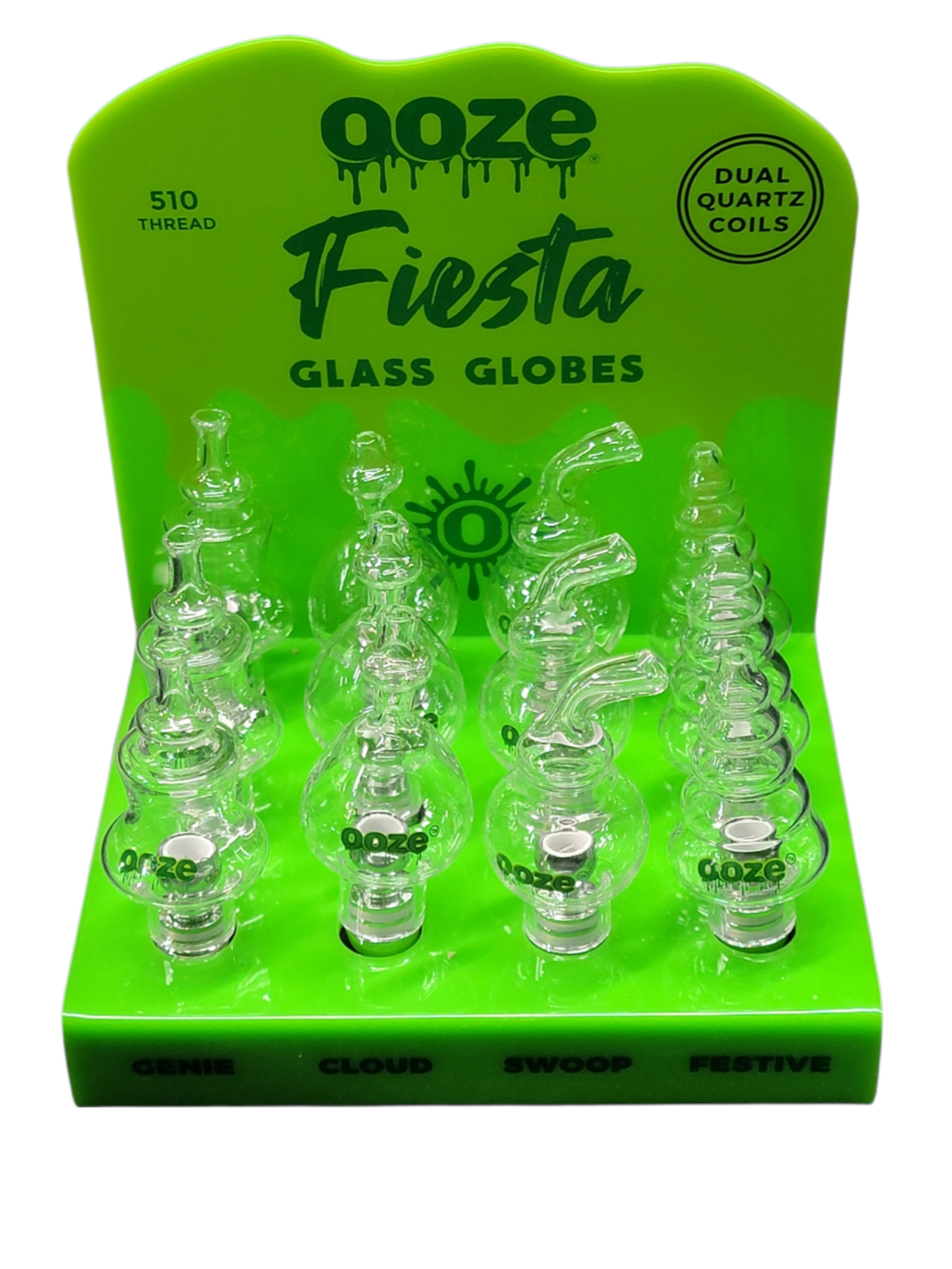 Ooze Fiesta Glass Globes Display