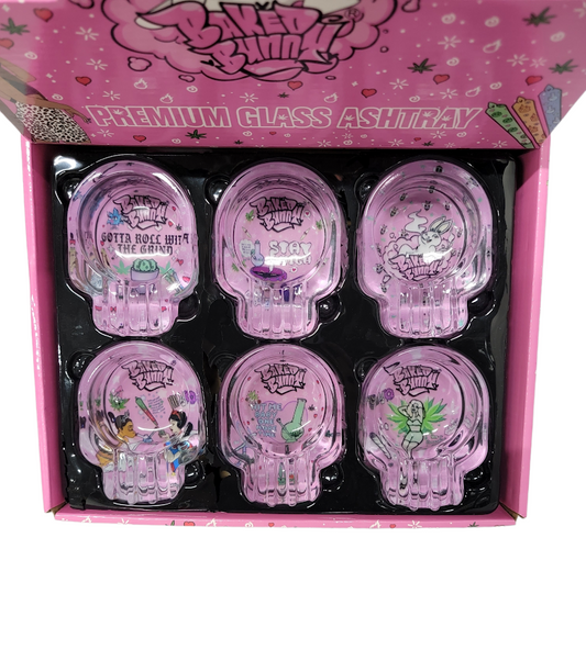 Pink Skull Ashtray 6pk