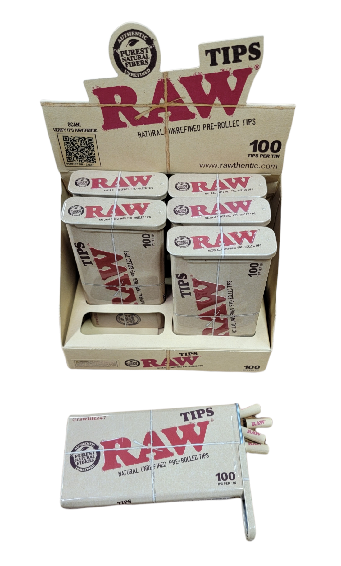 Raw Tips - 6 Tin Display