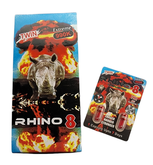 Rhino 8 Extreme 990k Pills - 24/2ct Display