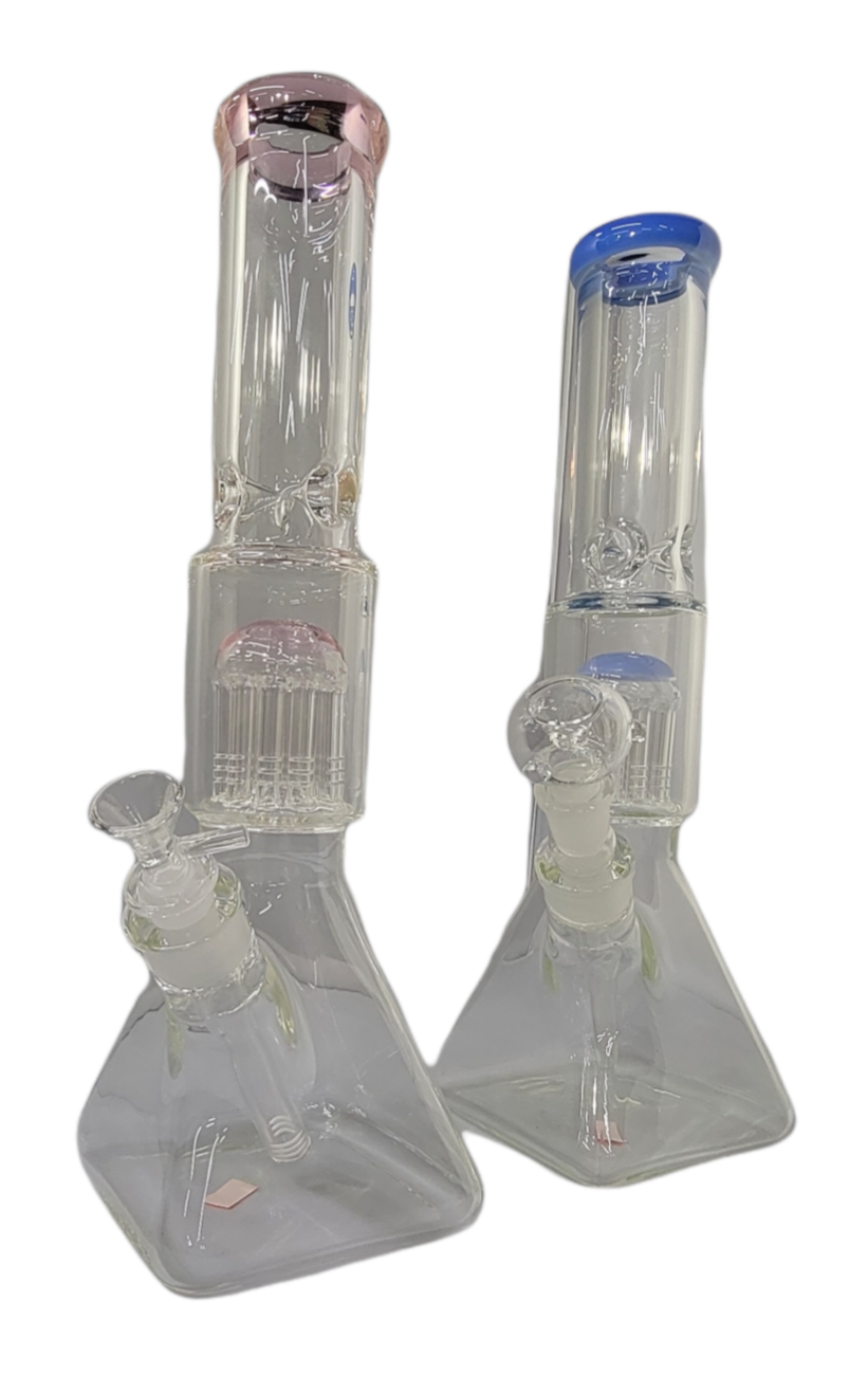 Square Bottom Water Pipe with Showerhead Perk (168)