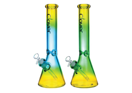 14" Clover Dual-Tone Glass Beaker Water Pipe (WPB-368B)