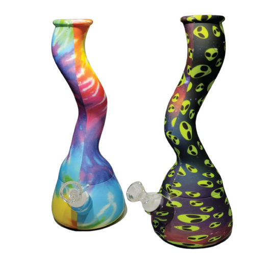 10" Twist Neck Silicone Water Pipe