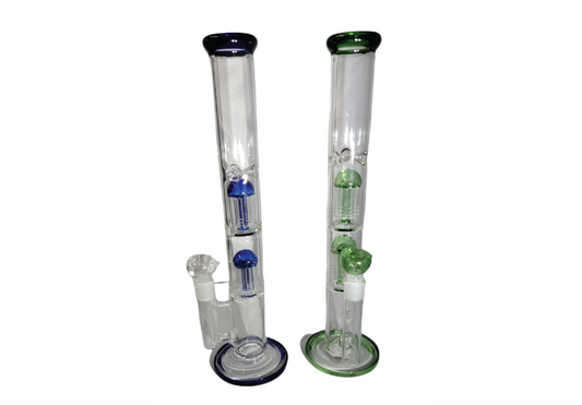 16" Straight Glass Water Pipe with Two Octopus Perks (WP4101)