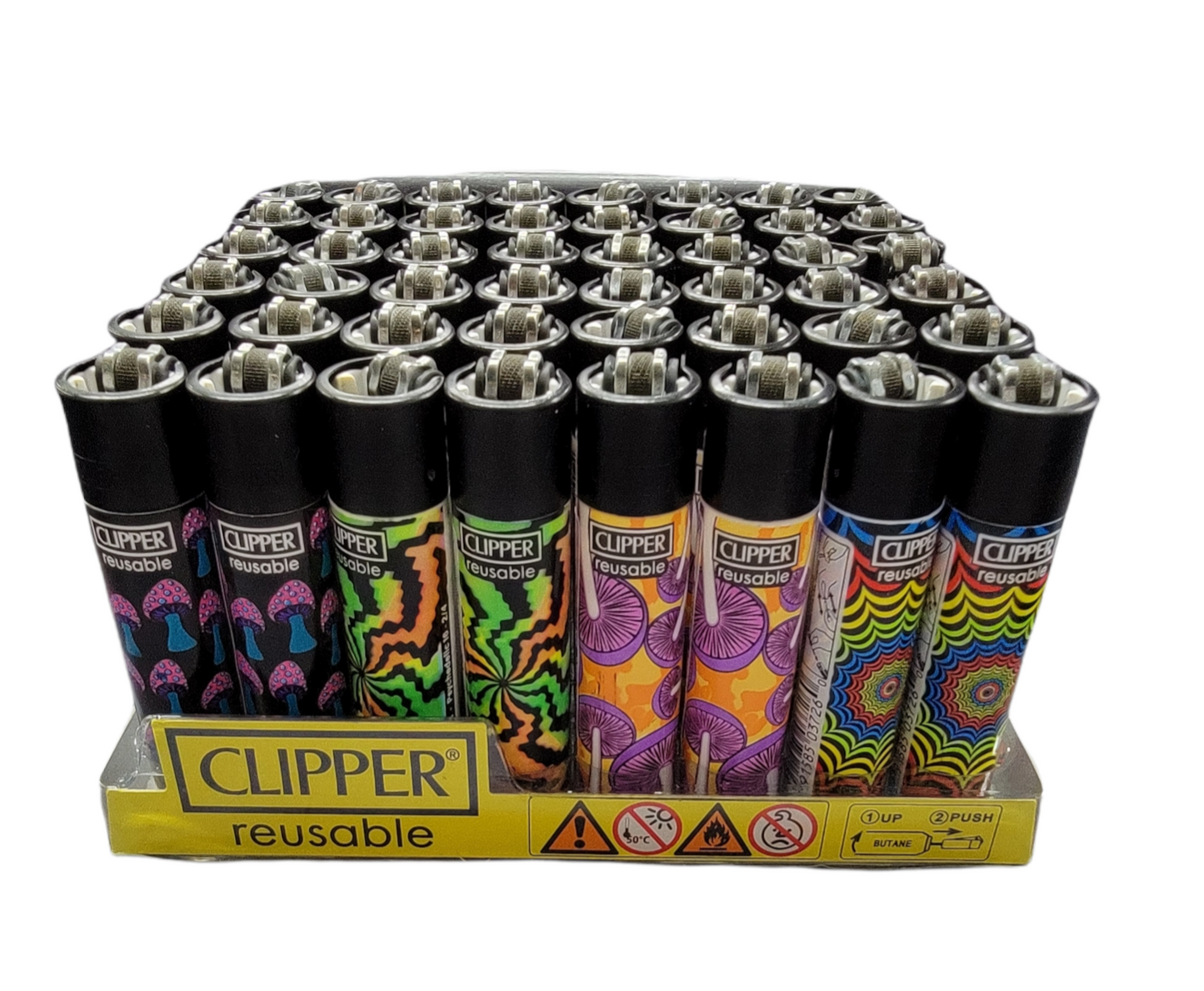 Clipper Psychedelic Lighter - Display 48ct