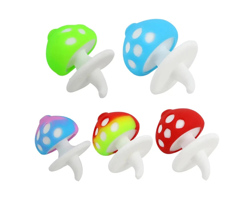 Silicone Glow In Dark Mushroom Carb Cap - 4ct